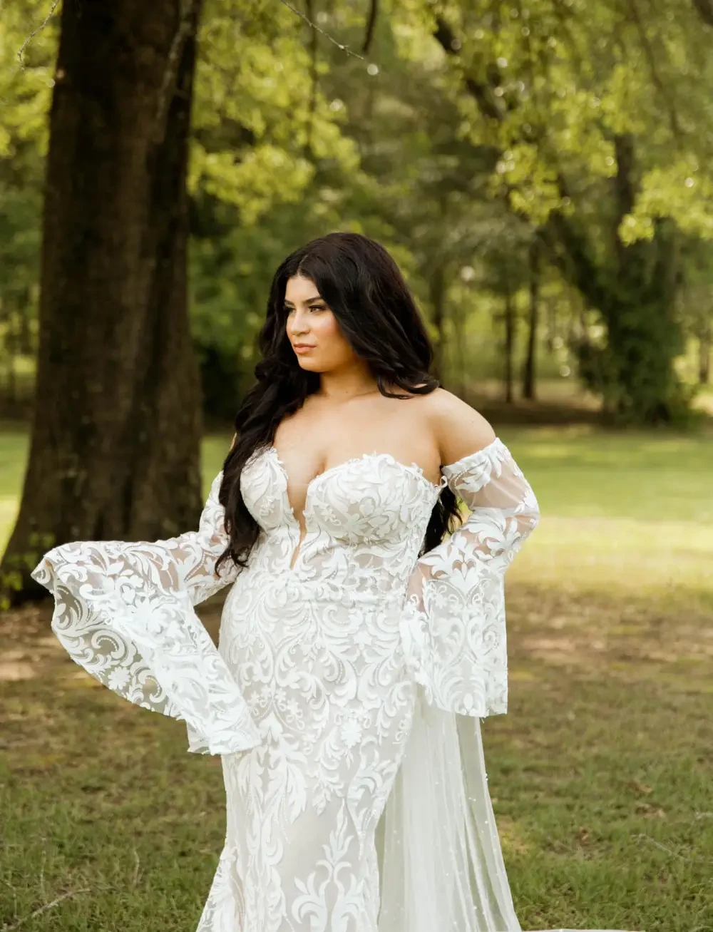 Model wearing a signature gown