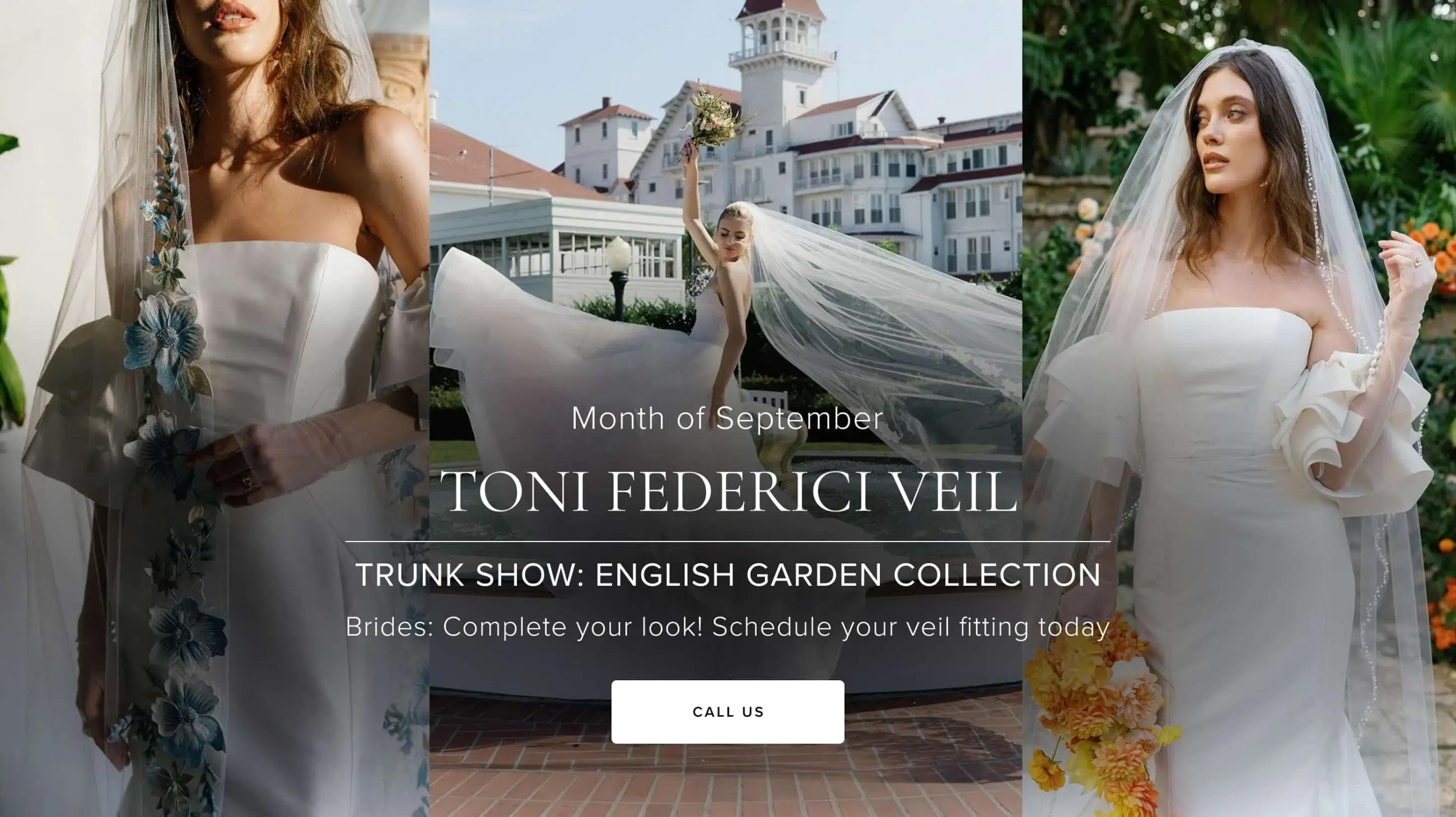 Toni Federici Trunk show banner Desktop