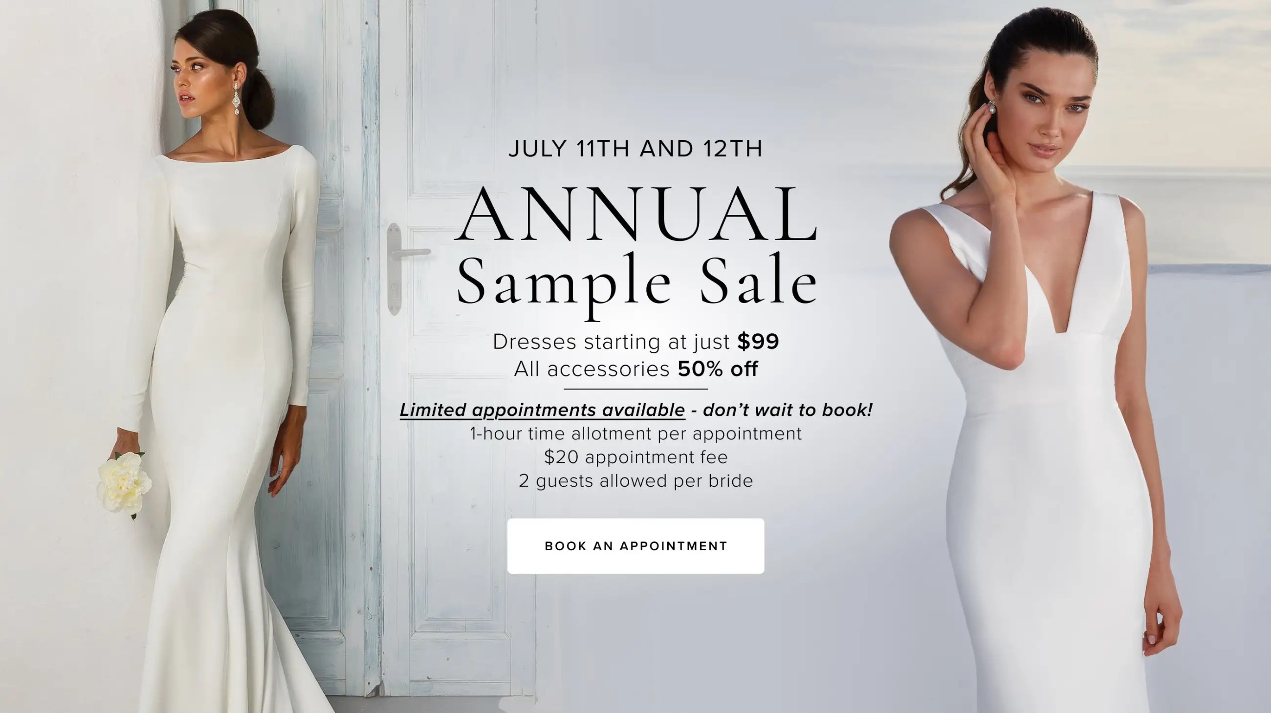 Annual Sample Sale Banner for Desktop
