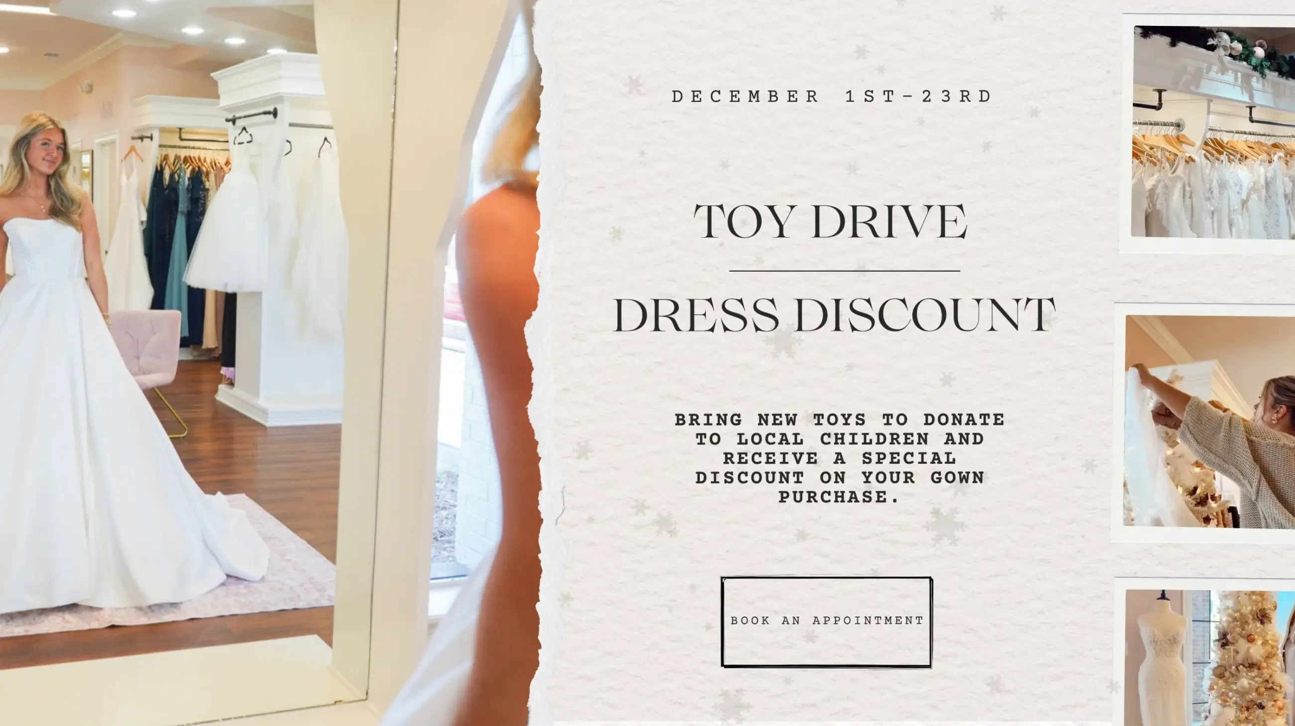 Toy Drive Dress Discount Desktop Banner